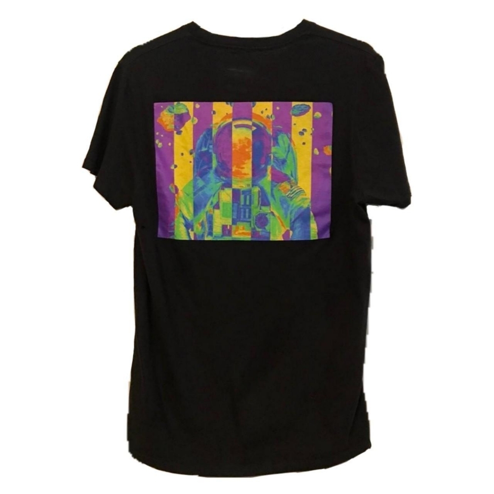 Hyper Space Men's NASA Astronaut Two-Sided Black Graphic T-Shirt, Black, Small